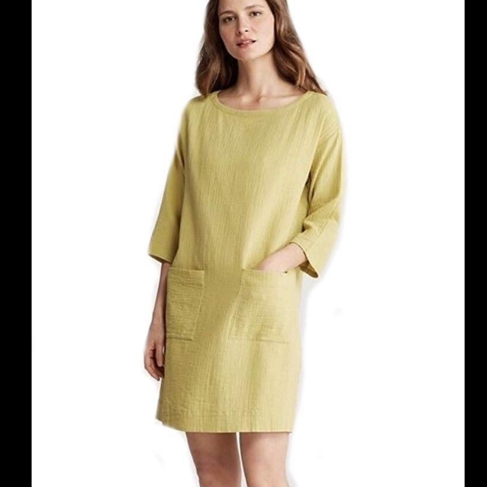 NWT Eileen Fisher Organic Cotton Boat Neck Tunic Dress